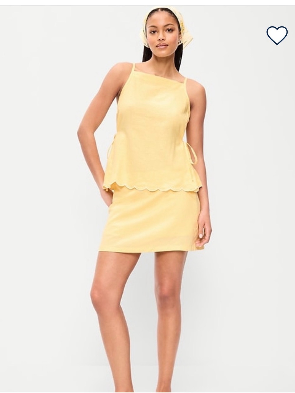 Yellow linen blend tank top